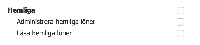 Behörigheter för hemliga löner
