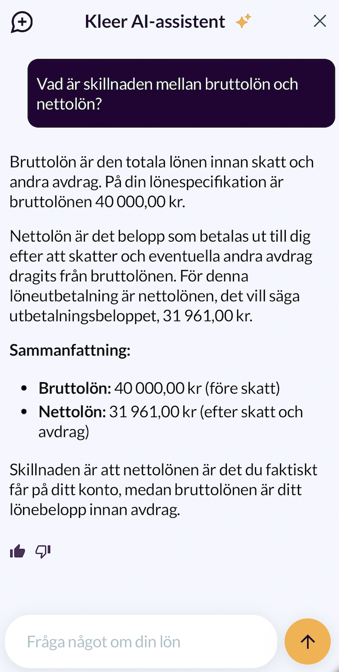 Fråga om lönen i appen (skärmbild 3 av 3)