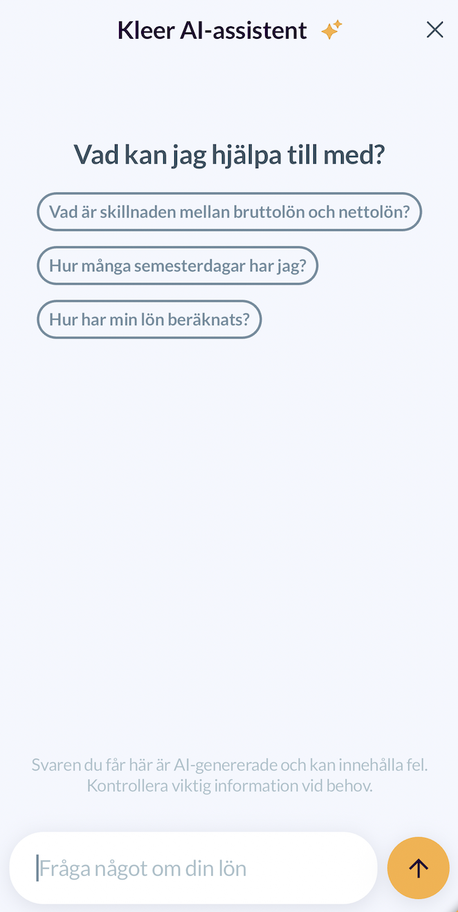 Fråga om lönen i appen (skärmbild 2 av 3)